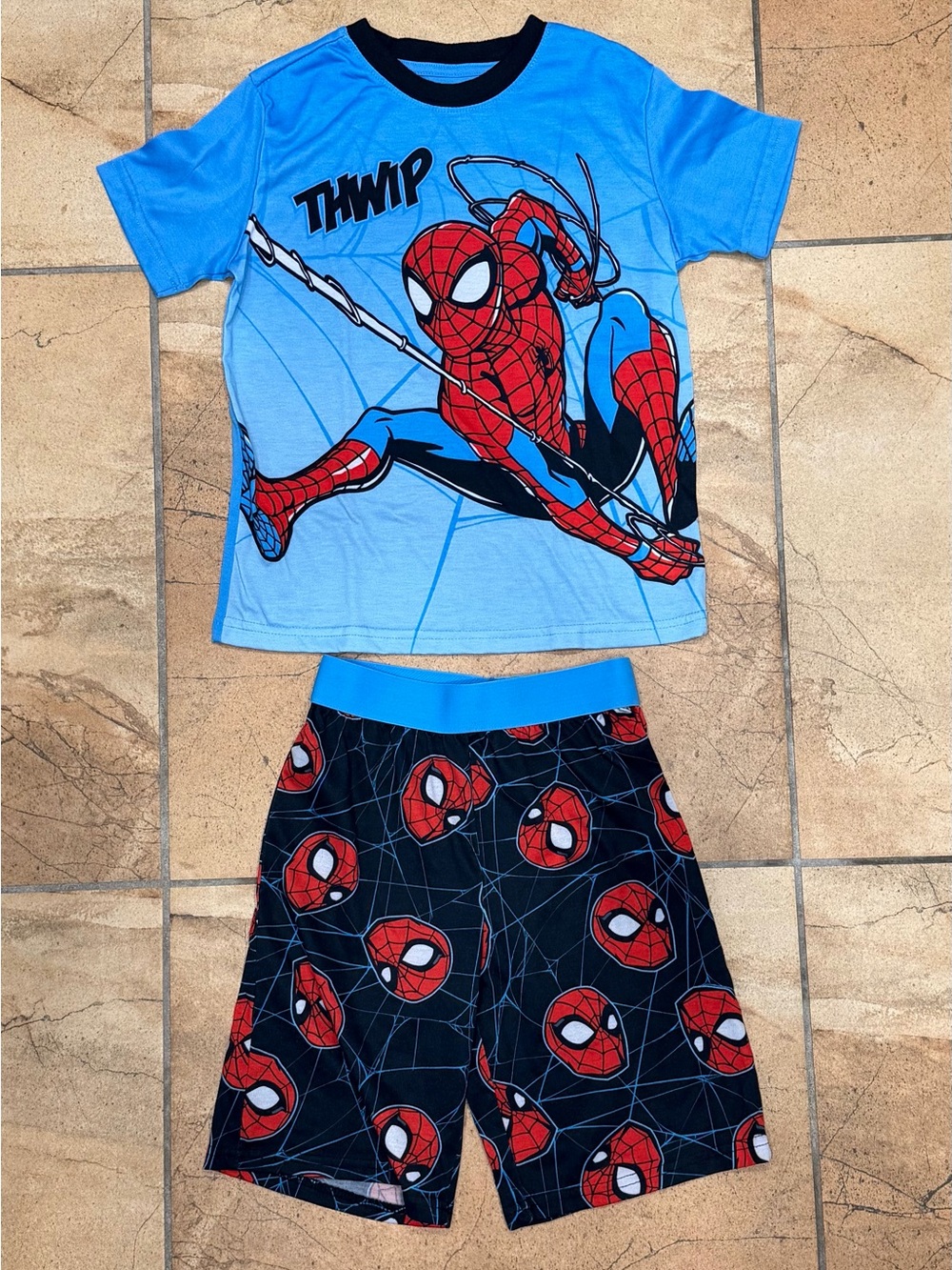 Marvel Spider-Man Blue and Black Kids Pajama Set